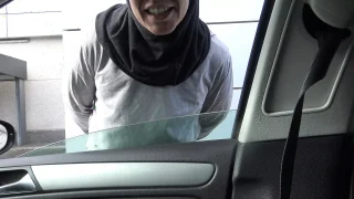Perverted German Picks Up A Syrian Refugee In Hijab
