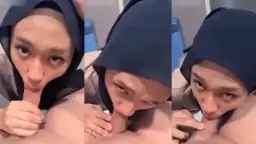 Hijab Mesum, Ngewe Kontol Gede Sambil Ngocok Liur.